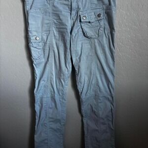 Y2K Cargo Pants Low Rise Utility Multi Pocket Baby Blue Apollo Jeans Slim 5/6